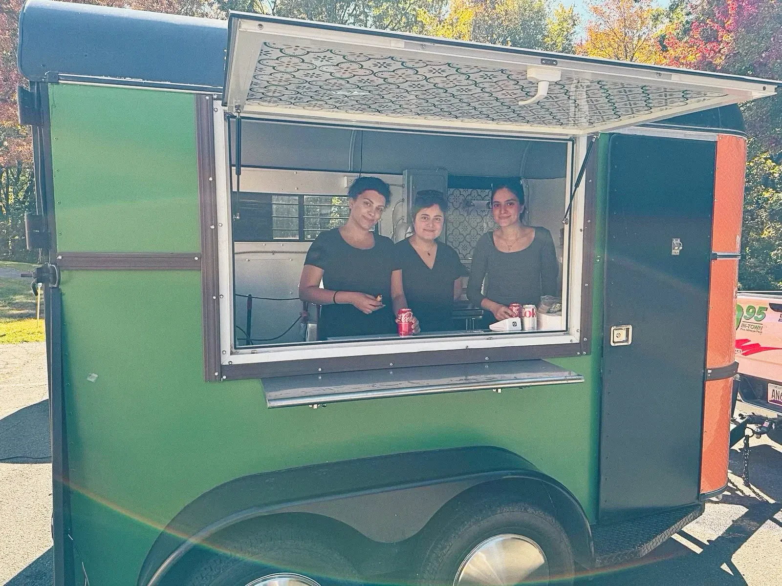 The Soup & Story Soup Lab trailer with the team at the service window